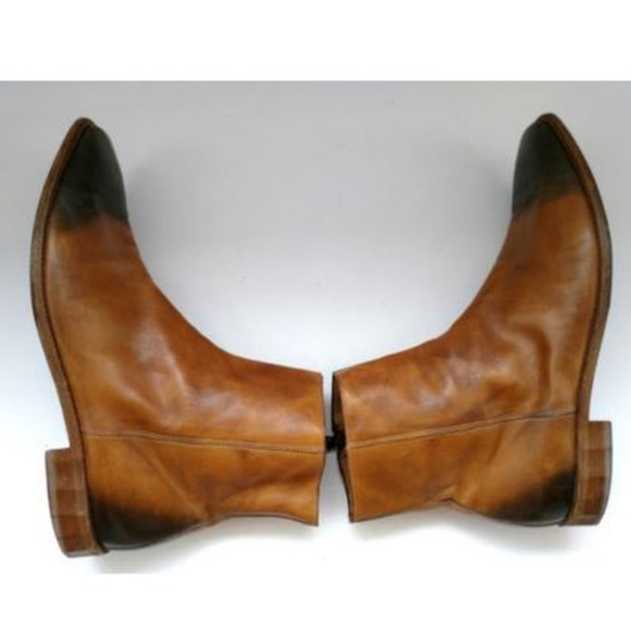 $350 Men Gordon Rush Two Tone Brown Leather Boots - Picture 4 of 8